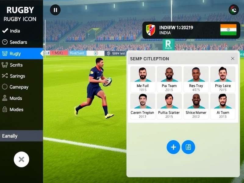 Rugby Icon India gameplay screenshot showing rugby action
