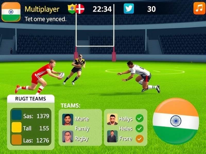 Rugby Icon India multiplayer gameplay interface